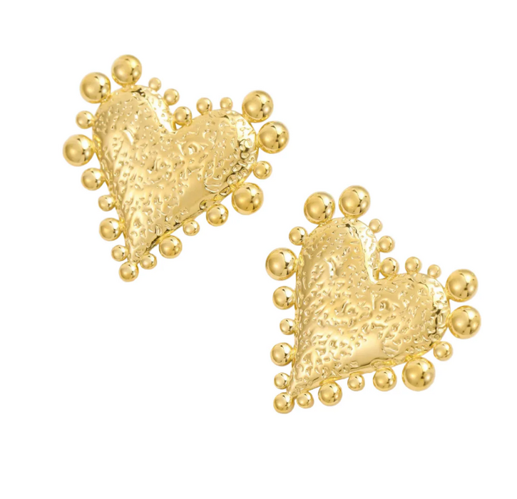 HEART HAMMERED EARRINGS 💧