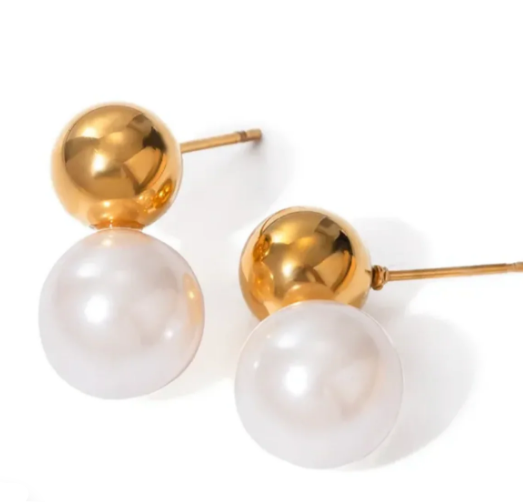 PEARL BULLET EARRINGS 💧