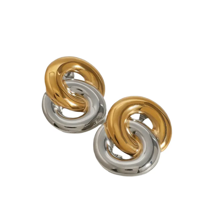 RASHA TWO TONE EARRINGS 💧